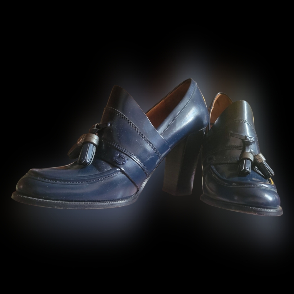 Massimo Dutti Blue Heeled Shoes Elegant Design